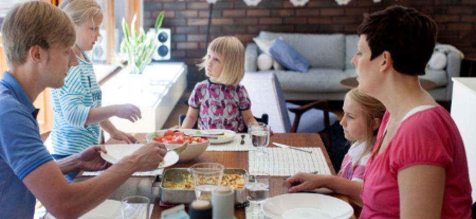 family eating dinner